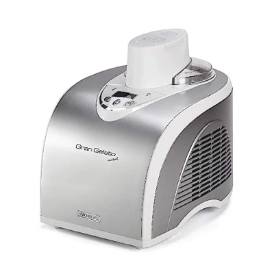 Immagine di Ariete 693 Gran Gelato Metal Gelatiera Autorefrigerante con Compressore Gelati e Sorbetti Cestello Removibile 1 L Display LCD Argento