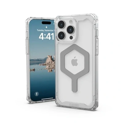 Immagine di Urban Armor Gear Plyo MagSafe Backcover per cellulare Apple iPhone 15 Pro Max Ghiaccio, Trasparente, Argento