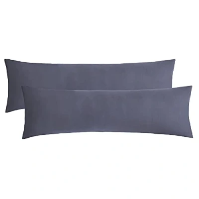 Immagine di NatureMark Confezione da 2 federe per cuscini in jersey, dormire lateralmente, cuscino il collo, conformi all’OEKO TEX, 40 x 145 cm, diversi colori e dimensioni, Grigio antracite