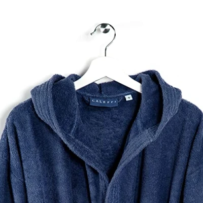 Immagine di Caleffi Minorca Accappatoio con Cappuccio, Cotone , Indigo, XXL, 26715