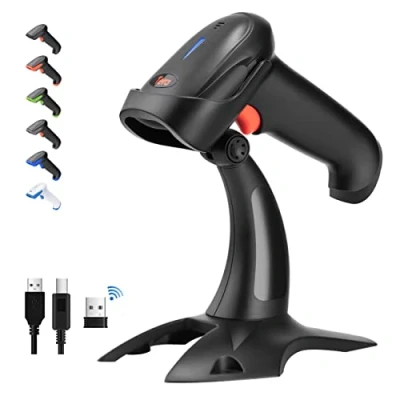 Immagine di Tera Pro, Scanner di codici a barre wireless Bluetooth con lettore QR e supporto, 2200 mAh, scansione veloce precisa, HW0002