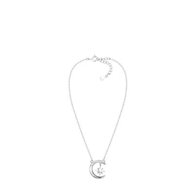 Immagine di Sofia Milani Collana da Donna in Argento 925 con Pietra Zircone Ciondolo a Luna N0738