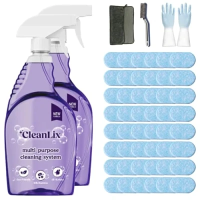 Immagine di Cleanlix Cleaning Spray, Cleaner For Instant Stain Removal, All Purpose Spray With Tablets, The In One Solution Every (2 Bottle,Ocean*48)