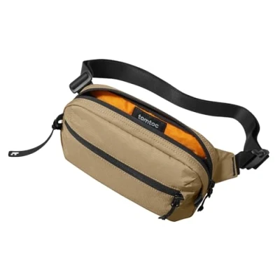 Immagine di tomtoc 1,5L Piccola Borsa a Tracolla con Protezione RFID, da Petto per Uomini e Donne, Marsupio Uomo Leggera Impermeabile, Borsello Viaggi, Cachi, Perfetto Regali Natale