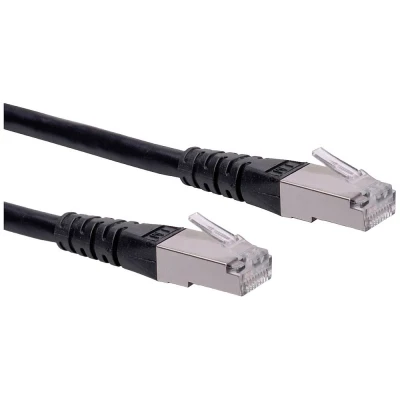 Immagine di Roline 21.15.1315 RJ45 cavo di rete, patch CAT 6 S/FTP 0.30 m Nero doppia schermatura 1 pz.