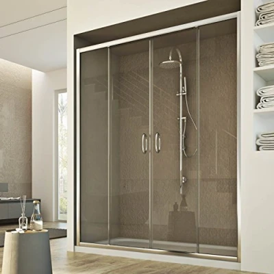 Immagine di Idralite Porta Doccia 140CM H185 Trasparente MOD. Replay 2 Ante