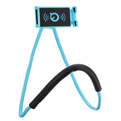 Immagine di Haoxuann Supporto Universale per Telefono Cellulare e Tablet, da Collo Rotante a 360 , Multifunzionale Flessibile, Pigro, flessibile (blu)