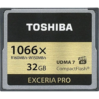 Immagine di Toshiba Exceria Pro Scheda di Memoria CF Compact Flash da 32 GB, 160MB/s, 1066x, VPG65, UDMA7