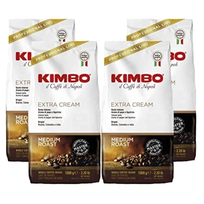Immagine di Kimbo Caffè Espresso Extra Crema in Grani 4x1kg
