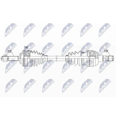 Immagine di NTY NPW DW 039 Albero motore / Semiasse Assale anteriore Sx