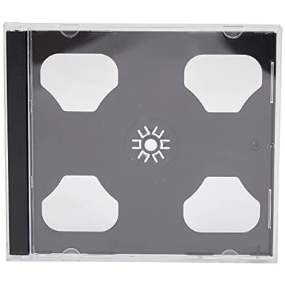 Immagine di Dragon Trading® Custodia Jewel Case doppia per CD/DVD, da 10,4 mm di spessore, con scomparto interno colore nero in grado contenere 2 dischi (confezione 5 pezzi).