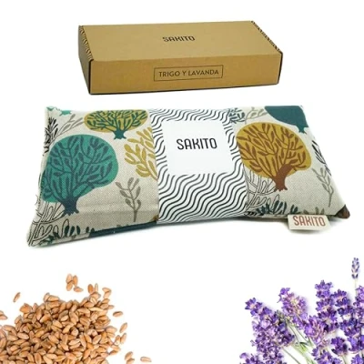 Immagine di Cuscino Termico Microonde (25x12 cm) Riscaldabile Riscaldante Borsa Termica Semini Riscaldanti Scaldino con Semi di Grano e Lavanda