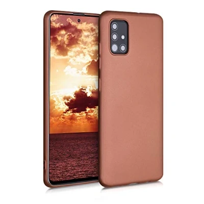 Immagine di kwmobile Custodia Compatibile con Samsung Galaxy A51 Cover Back Case Morbida Protezione in Silicone TPU Effetto metallizzato bronzo