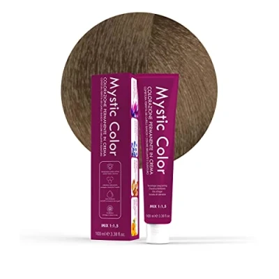 Immagine di Mystic Color Colore Biondo 7 Tinta per Capelli Colorazione Professionale in Crema a Lunga Durata Con Cheratina Idrolizzata, Olio di Argan e Calendula 100 ml