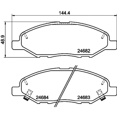 Immagine di HELLA 8DB 355 014 371 Kit pastiglie freno con segnalatore acustico usura accessori NISSAN: MICRA 3, Note I, Tiida Hatchback
