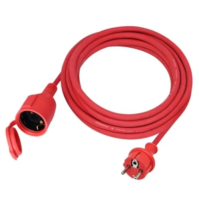 Immagine di Cavo di prolunga Schuko in gomma per esterni IP44 H05RR F 3G 1,5 mm (4 m, rosso)