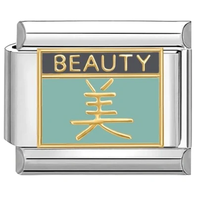 Immagine di Quiges Modulo Charm Link in stile italiano da 9 mm acciaio inox Bellezza cinese per bracciali Italian Links