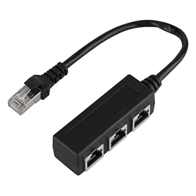 Immagine di Ausla RJ45 Sdoppiatore Rete Lan, Adattatore Per Cavo splitter Connettore Di Trasferimento Da Porta Maschio a 3 Femmina, ethernet lan Cavi