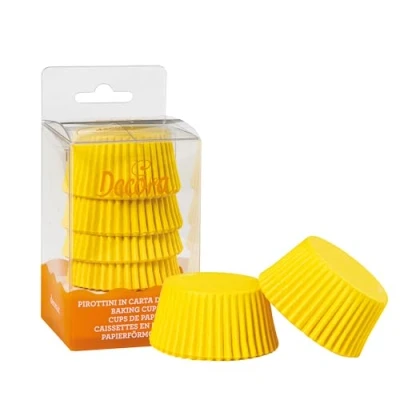 Immagine di DECORA, 0339703 Pirottini Giallo, Comodissimi per Cuocere, Presentare e Regalare Muffin, Resistono fino a 220, In comodo Blister