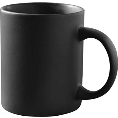 Immagine di Smilatte tazza da caffè in porcellana nera opaca 12 once, ceramica classica manico per tè cappuccino, nero