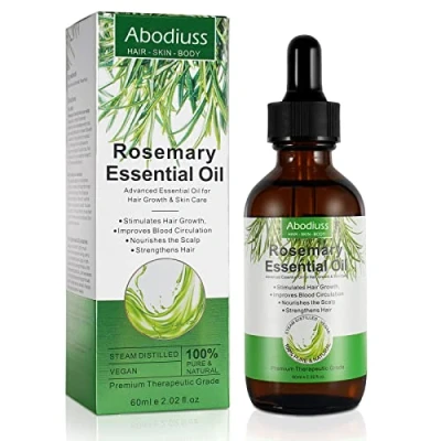 Immagine di olio essenziale di rosmarino, estratto rosmarino formula per la crescita dei capelli, nutre il cuoio capelluto e capelli secchi, donne/uomini
