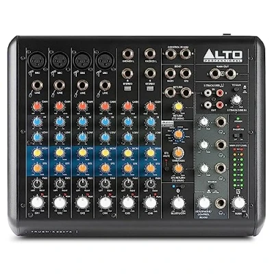 Immagine di Alto TrueMix 800FX, Mixer Audio con 4 ingressi XLR microfonici, interfaccia USB e Bluetooth per podcast, live, registrazione, DJ, PC Mac