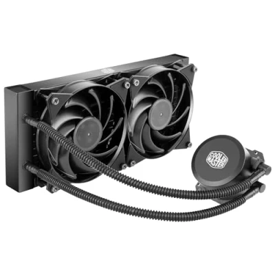 Immagine di Cooler Master Dissipatore A Liquido Masterliquid Lite 240 Cpu Pompa Dissipazione Doppia E Ventole Aria Da 120 Mm, Nero, 14.1 x 27.2 32 cm 1.1 Kg