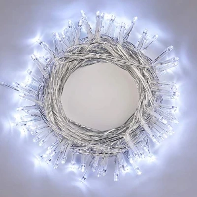 Immagine di BrizLabs Luci Natalizie Esterno 15M 100 LED Bianco Freddo Stringa 8 Modalità Impermeabile Catena Luminosa Decorazioni per Interno, Giardino, Albero di Natale, Matrimonio