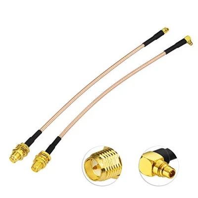 Immagine di Eightwood Antenna wireless adattatore MMCX Maschio a RP SMA femmina Pigtail Cavo RG316 6inch 15cm 2pcs per WiFi Wlan 2.4GHz Wirelesse Router
