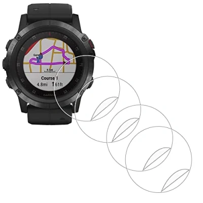 Immagine di iDaPro Pellicola Protezione Applicabile per Garmin Fenix 5X Plus/fēnix 51 mm [4 Pezzi], proteggi schermo antigraffio senza bolle facile da installare