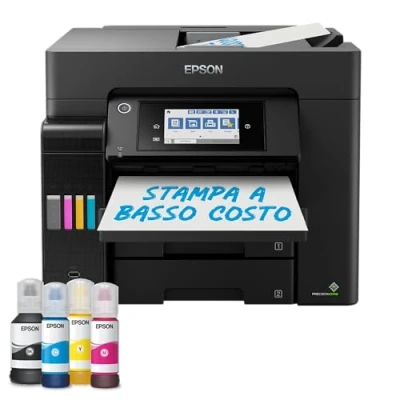Immagine di Epson EcoTank ET 5850 Stampante Multifunzione 4 in 1 (Copia, scansione, Stampa, fax, A4, ADF, Full Duplex, WiFi, Ethernet, Display, USB 2.0), Grande capacità, Basso costo di Pagina.