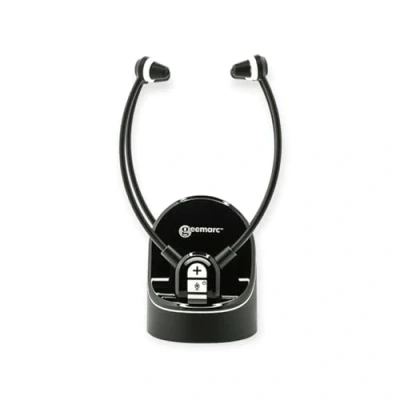 Immagine di Geemarc CL7370 Duo Cuffie Stetoscopiche Amplificate per TV Utilizzabili Come Amplificatori di Ascolto che Amplificano il Suono Ambientale Perdita Udito Lieve o Grave Versione IT