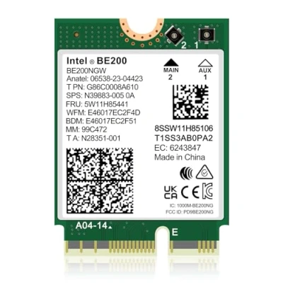Immagine di WiFi 7 Scheda wireless BE200 NGW, Bluetooth 5.4, 5800Mbps M.2/NGFF Supporto di rete Windows 10/11 (64bit), Linux, non supporta AMD. Ideale per router WiFi7/WiFi6E/WiFi6/WiFi5 e AP senza fili.