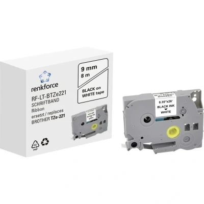 Immagine di Cassetta nastro Renkforce RF LT BTZe221 Compatibile sostituisce Brother TZe 221 9 mm Colore Nastro: Bianco carattere: Nero 8 m