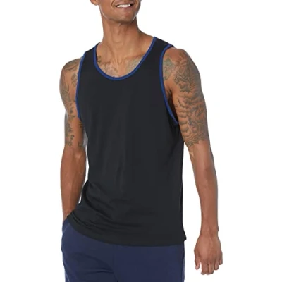 Immagine di Amazon Essentials Top a Canotta Regular Fit Uomo, Blu/Nero, XL