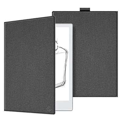 Immagine di Fintie Custodia sottile per tablet digitale Remarkable 2 da 10,3 pollici (2020), in pelle PU di alta qualità, leggera, con portapenne, non adatta a 1, grigio