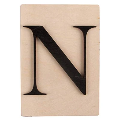 Immagine di Rayher Lettera N In Legno, Certificato Fsc, Piastrella Legno Di Betulla 10,5 X 14,8 Cm, 3D, Nero, Spessore 3Mm, Per Decorazioni E Progetti Creativi, 63105576
