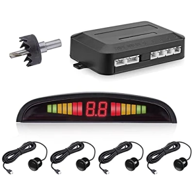 Immagine di Kit sensore di parcheggio Auto Universale con 4 sensori parcheggio, Display LCD, Sicurezza per