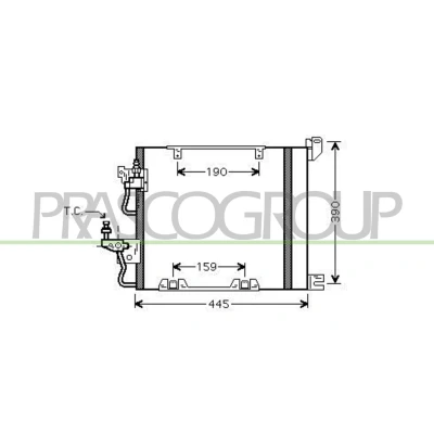 Immagine di PRASCO OP410C003 Condensatore con essiccatore 11 Alluminio 360 OPEL: Zafira B, Astra H GTC, Caravan