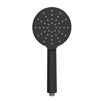 Immagine di WENKO soffione Doccia Design Nero, Ø 12 cm Doccetta Universale, con 3 Tipi di Getto Comodamente selezionabili Tramite Pulsante Nero
