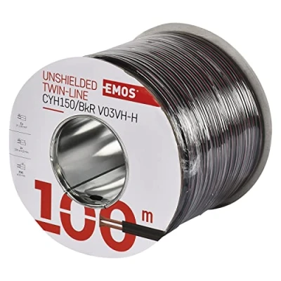 Immagine di Emos non schermati zweidr athle itung 2 x 1,5 mm, 100 pezzi, nero/rosso, s8290