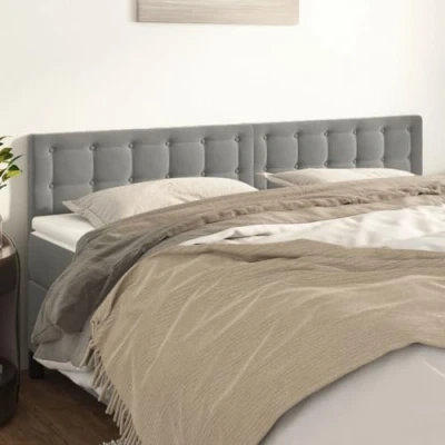 Immagine di vidaXL Testate Testata Letto 2 pezzi grigio chiaro 100 x 5 78/88 cm velluto
