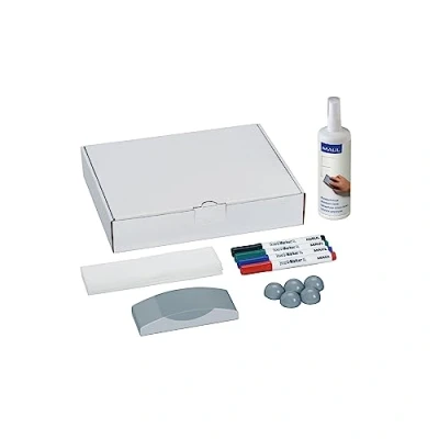 Immagine di Maul Kit accessori lavagna bianca Whiteboard 6386099 Nero scatola con 4 marcatori, cancellino, detergente, 5 magneti sfera
