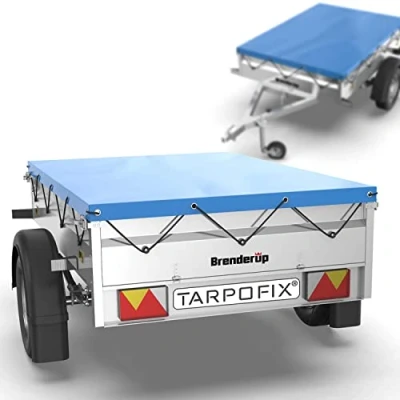 Immagine di Tarpofix® Telo per rimorchio auto 151 x 101 7,5 cm incl. Corda telone Bordo rinforzato e copri in materiale PVC ideale vari modelli di rimorchi da 500 kg