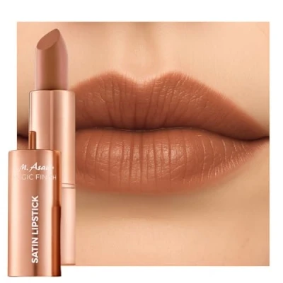 Immagine di M. Asam Magic Finish, rossetto satinato, nocciola (4 g), in raso a lunga durata, 4 1: peptide volumizzante, cura delle labbra, umidità e volume labbra impreziosito