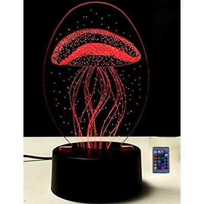 Immagine di HPBN8 Ltd 3D Medusa Luce Della Notte LED Lampada 7/16 Colori USB Power Telecomando Interruttore Tattile Giocattoli per Bambini Decor di Natale Regalo Compleanno