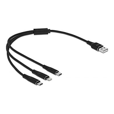 Immagine di Delock Cavo USB 2.0 Spina A, Micro B, Connettore Apple Lightning, C® 1 m Verde 87277