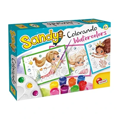 Immagine di LISCIANI Sandy Colorando, Fogli Disegnati, Acquerelli, Pennello, Pipetta Pasteur, Multicolore, 1 Count (Pack of 1), 97470
