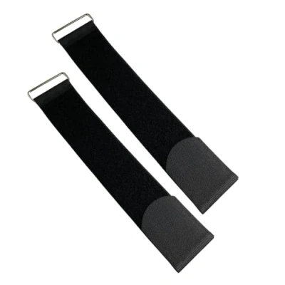 Immagine di Confezione da 2 cinghie di fissaggio in metallo resistenti con gancio e anello riutilizzabili (6 cm x 40 cm)