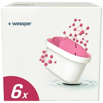 Immagine di Wessper Cartucce Filtro Mg+ Magnesio Compatibile Con Brita Maxtra Plus, Sistema Di filtrante a 4 Stadi, Confezione Da 6